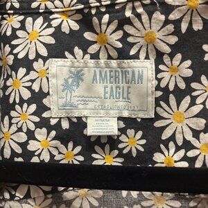 American Eagle Sunflower Short Sleeve Button Down